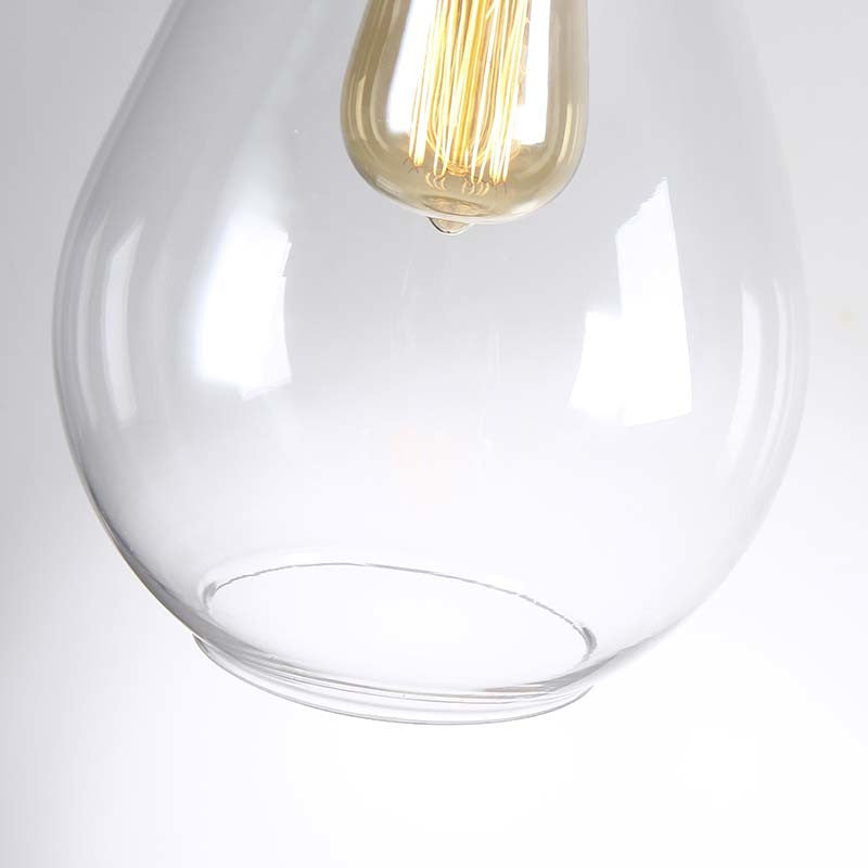 Clear Glass Urn/Trapezoid Pendant Lighting Industrial Style 1