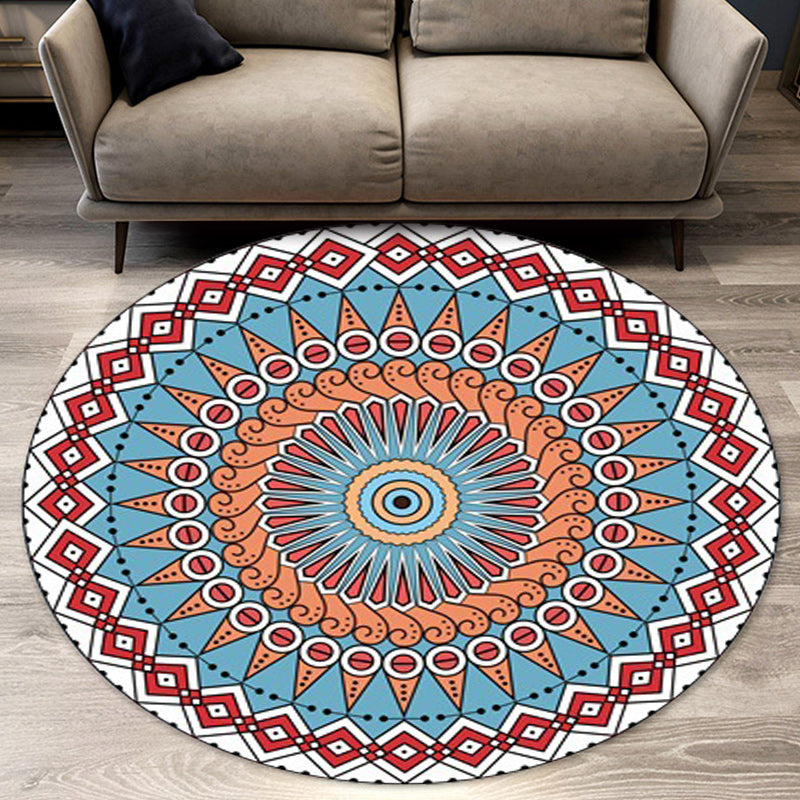 Multicolor Tribal Pattern Rug Polyester Southwestern Rug Washable Anti-Slip Pet  Friendly Area Rug for Bedroom - Clearhalo