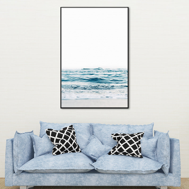 Ocean Scene Wall Decor Contemporary Style Canvas Textured Painting in Light  Color - Clearhalo