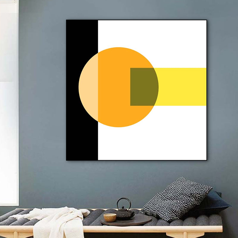 Modern Abstract Geometric Canvas Bright Color Textured Wall Art