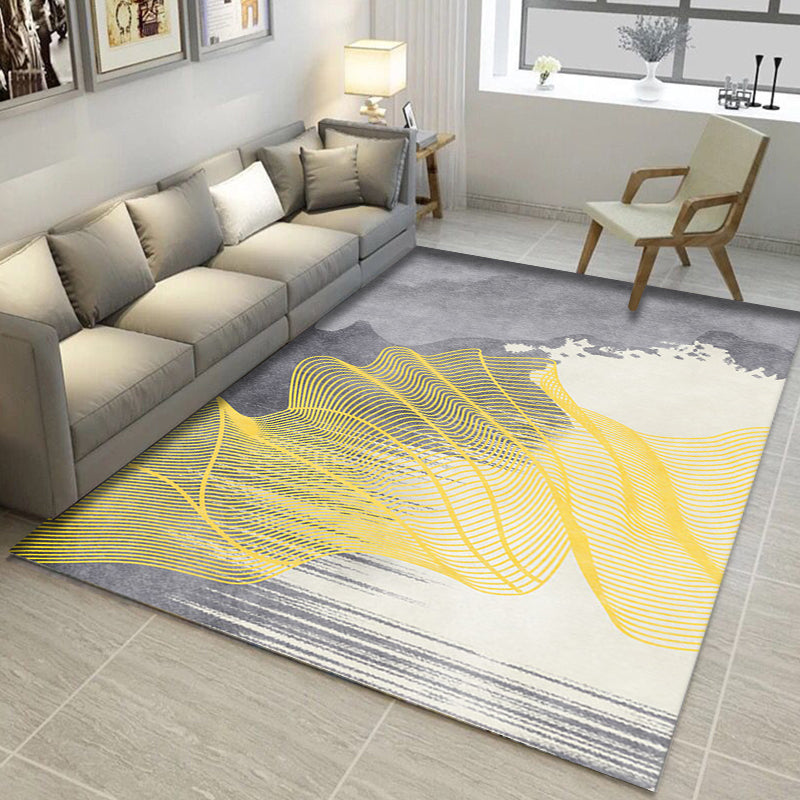 Unique Abstract Rug Contemporary Rug Polyester Washable Non-Slip Pet  Friendly Area Carpet for Living Room - Clearhalo