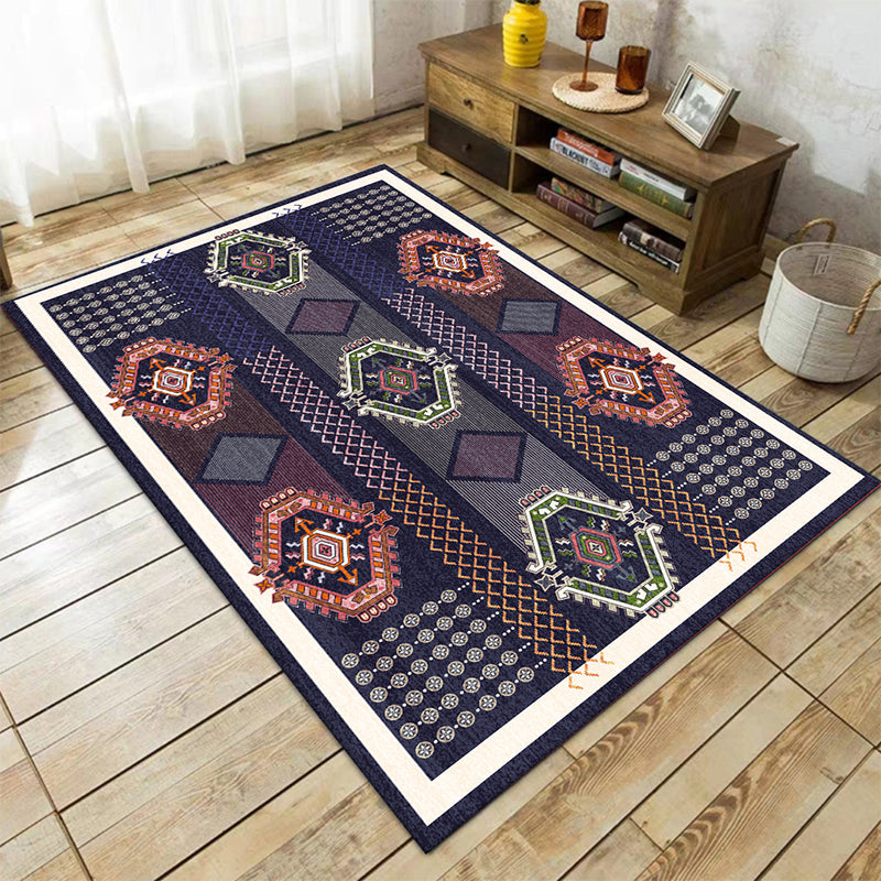 Multicolor Tribal Pattern Rug Polyester Southwestern Rug Washable Anti-Slip Pet  Friendly Area Rug for Bedroom - Clearhalo