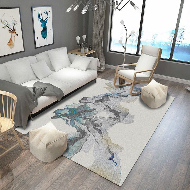 Unique Abstract Rug Contemporary Rug Polyester Washable Non-Slip Pet  Friendly Area Carpet for Living Room - Clearhalo