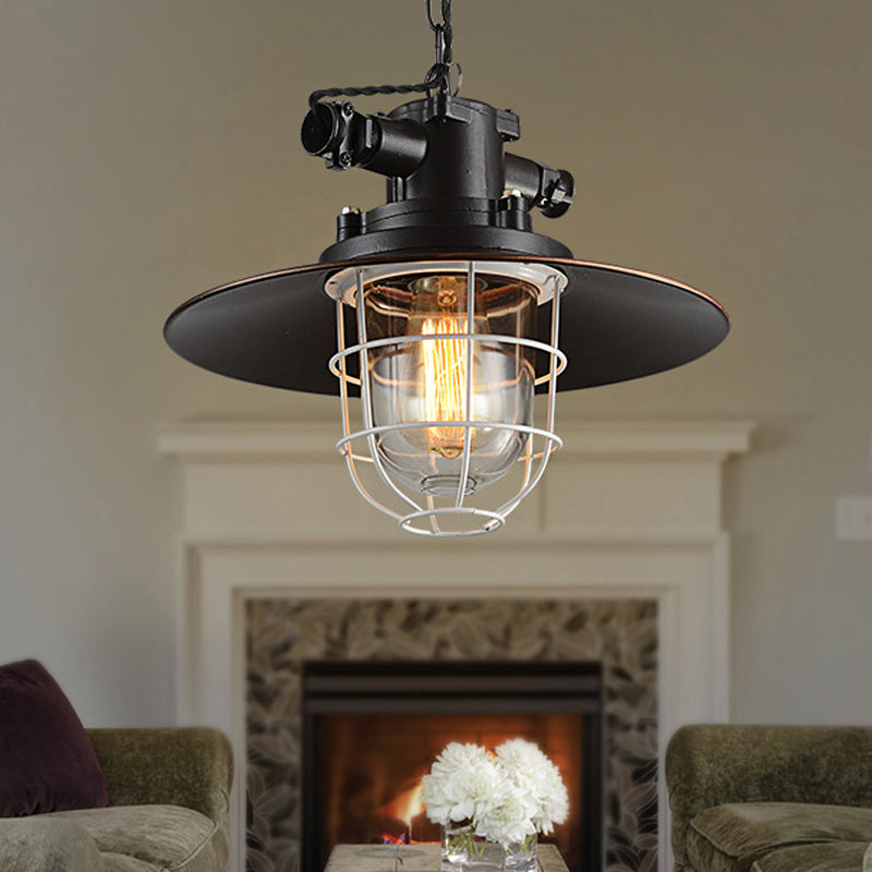 Industrial Cage Pendant Light top