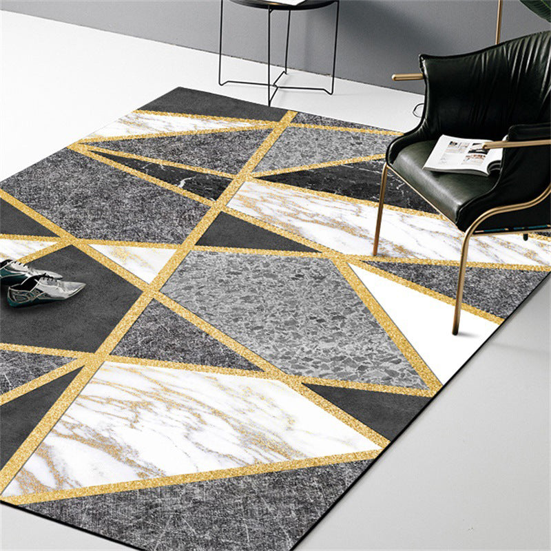 Modern Geometric Printed Rug Multi-Color Synthetics Area Rug Pet Friendly  Easy Care Washable Area Carpet for Parlor - Clearhalo