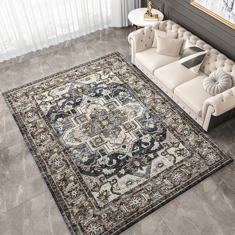 Moroccan Mandala Patchwork Rug Multi-Colored Polyester Rug Pet