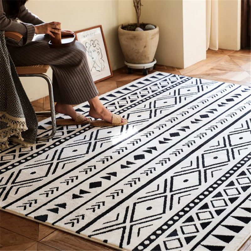 Multicolor Tribal Pattern Rug Polyester Southwestern Rug Washable Anti-Slip Pet  Friendly Area Rug for Bedroom - Clearhalo