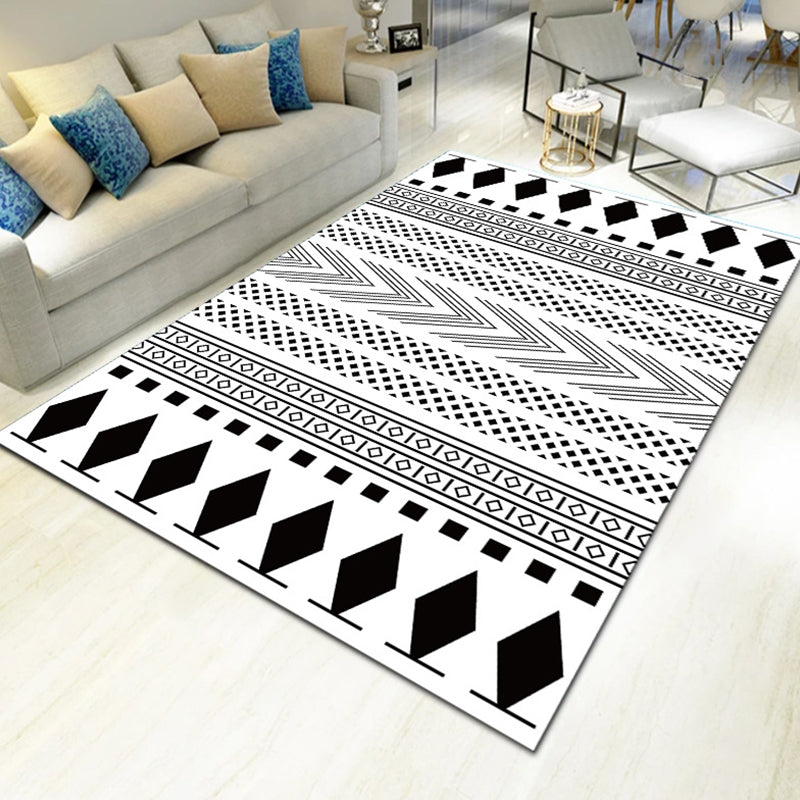 Multi Color Modern Rug Synthetics Striped Area Rug Pet Friendly Carpet for  Living Room - Clearhalo