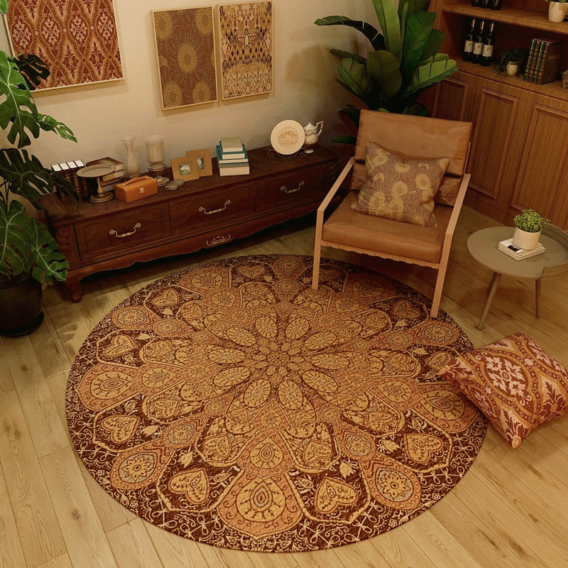 Multicolor Tribal Pattern Rug Polyester Southwestern Rug Washable Anti-Slip Pet  Friendly Area Rug for Bedroom - Clearhalo