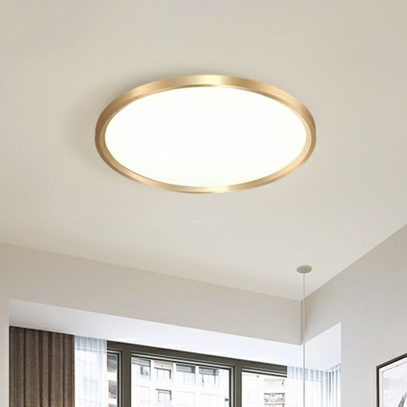 Double Circle Bedroom Flush Mount Light Acrylic Simplicity Small/Large LED  Ceiling Lighting in Gold, Warm/White Light - Clearhalo