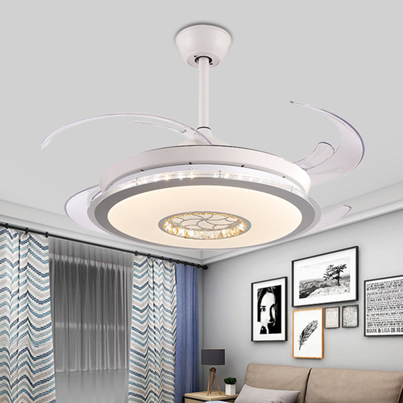 Fleur acrylique LED Flush Mount de style simple de plafond blanc luminaire  pour chambre à coucher - Clearhalo