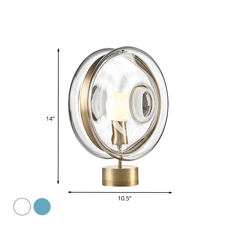 Luce da tavolo da notte a cupola modernismo incrostati con cristallo 1 comodino  da comodino con finitura a lampadina - clearhalo – Clearhalo