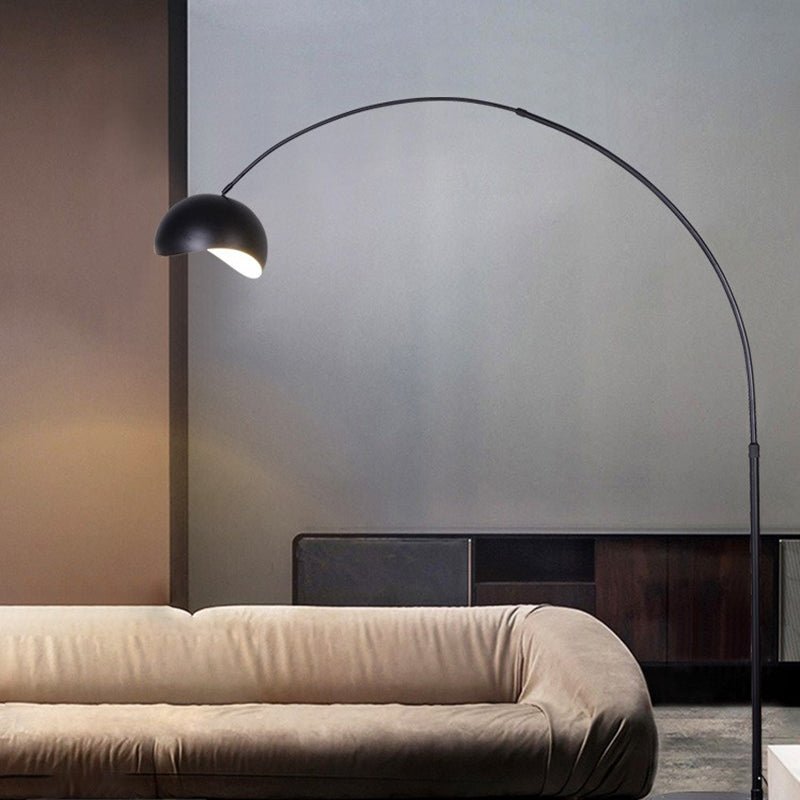 Modern brass floor lamp with black shade - Ilse