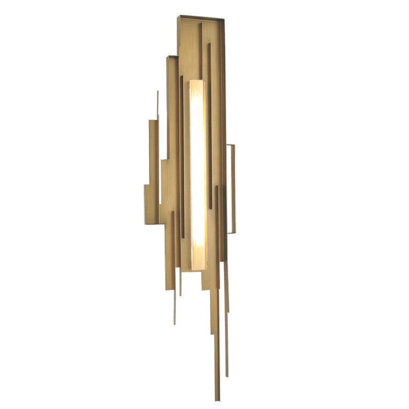 金属幾何学的壁マウント照明ミニマリズムはリビングルームのための金の壁の照明の燭台を導いた