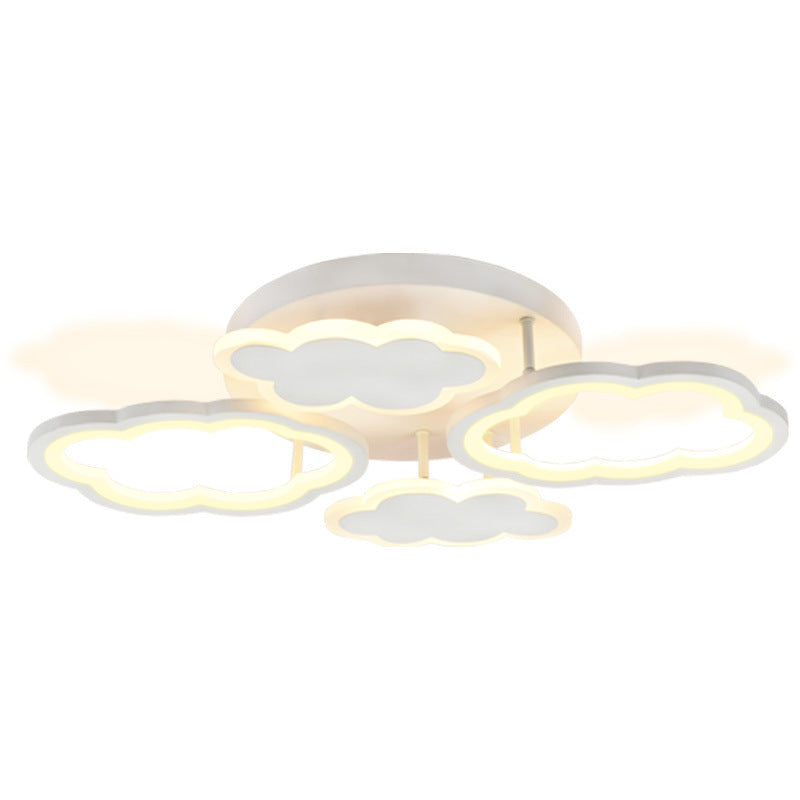 Kid Bedroom Cloud-Themed Ceiling Mounted Lights Acrylic Nordic in White Flush Mount Ceiling Light