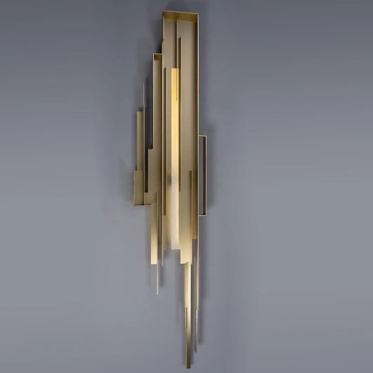 金属幾何学的壁マウント照明ミニマリズムはリビングルームのための金の壁の照明の燭台を導いた