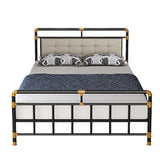 Tufted 43,3 "H Bed Frame Industrial Style Metal Open-Frame-Bett