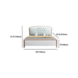 Zeitgenössisches Tafelbett Holz und gepolstertes Bettenrahmen, 51 "groß