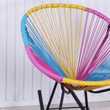 Pe Rattan Iron Base Lazy Sofa Stuhl Freizeit Lounge Schaukelstuhl