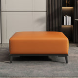 Taburete de cuero otomano rectangular contemporáneo con piernas