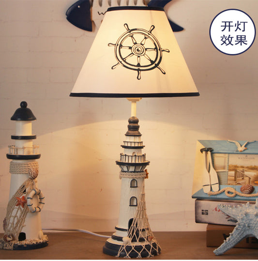 Resin Lighthouse Desk Light Study Room 1 Head Nautical Desk Lamp with Plug In Cord
