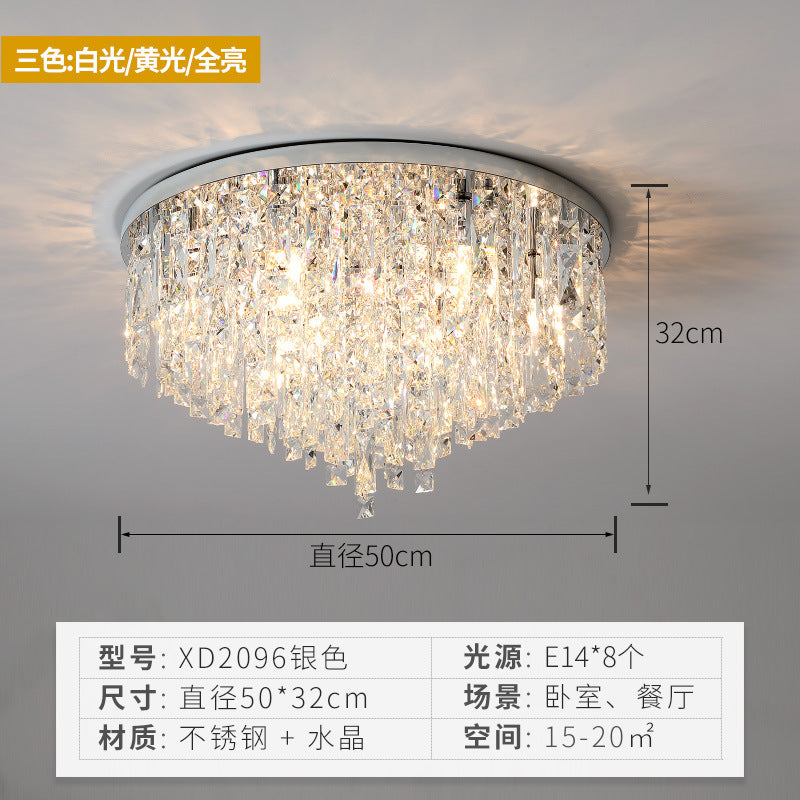 丸い天井照明器具モダンK9クリスタルスティックベッドルームフラッシュマウント照明