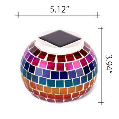 Mosaic Globe Table Lighting Stained Glass Shade Decorative Solar Lighting Fixture for Bedside Clearhalo 'Lamps' 'Table Lamps' Lighting' 100994