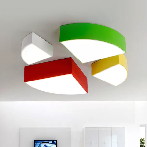 Acrylic Tangram Flush Mount Light Cartoon LED Ceiling Fixture for Living Room Clearhalo 'Ceiling Lights' 'Close To Ceiling Lights' 'Close to ceiling' 'Flush mount' Lighting' 100996