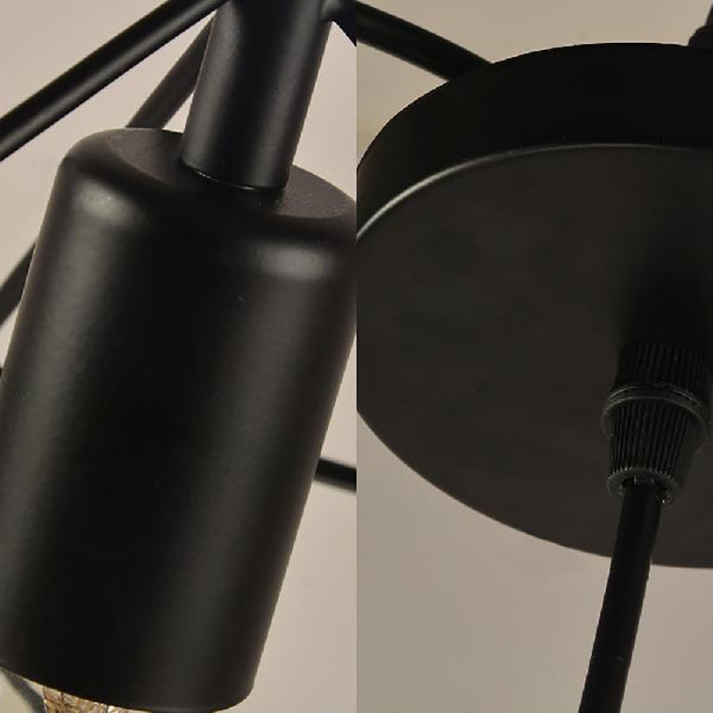 1 Light Structural Cubic Hanging Lamp Industrial Black Metal Pendant Light for Dining Room Clearhalo 'Ceiling Lights' 'Modern Pendants' 'Modern' 'Pendant Lights' 'Pendants' Lighting' 102874