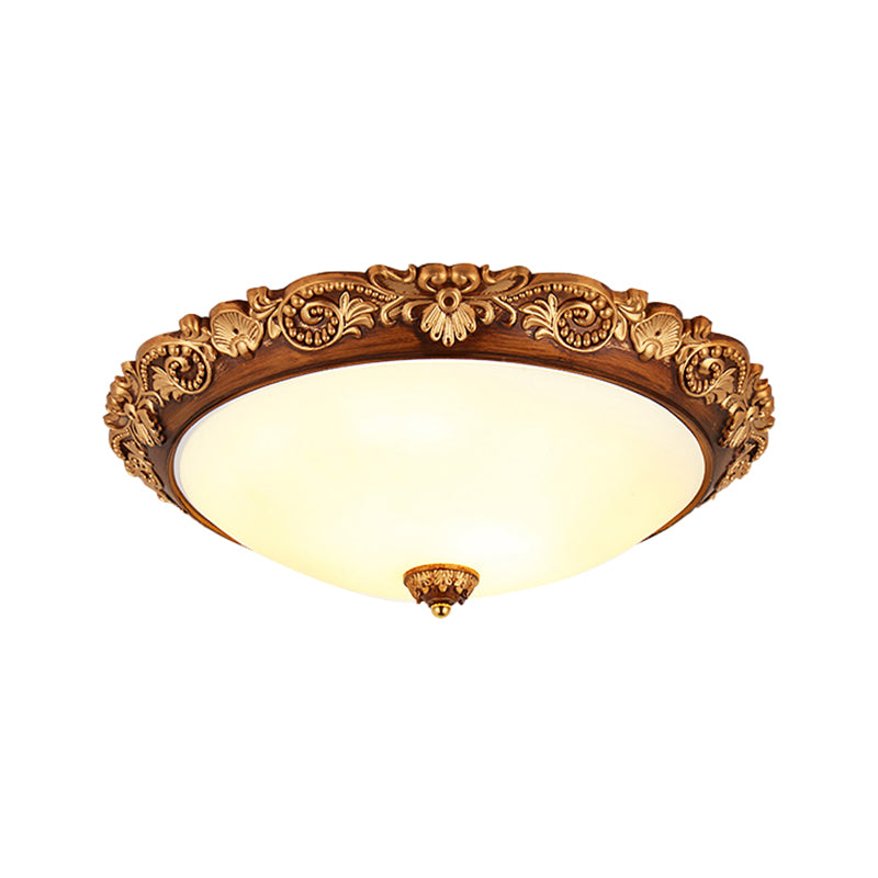 Conical Bedroom Ceiling Light Fixture Vintage Resin LED Brown Flushmount Lighting Clearhalo 'Ceiling Lights' 'Close To Ceiling Lights' 'Close to ceiling' 'Flush mount' Lighting' 1030437