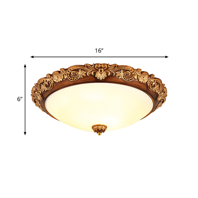 Conical Bedroom Ceiling Light Fixture Vintage Resin LED Brown Flushmount Lighting Clearhalo 'Ceiling Lights' 'Close To Ceiling Lights' 'Close to ceiling' 'Flush mount' Lighting' 1030438