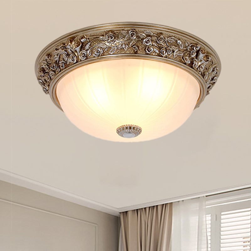 Semi-Ball Bedroom Ceiling Light Fixture Minimalism Resin 2/3-Head 13"/16" Wide Aged Silver Flush Mount Lighting Aged Silver Clearhalo 'Ceiling Lights' 'Close To Ceiling Lights' 'Close to ceiling' 'Flush mount' Lighting' 1030451