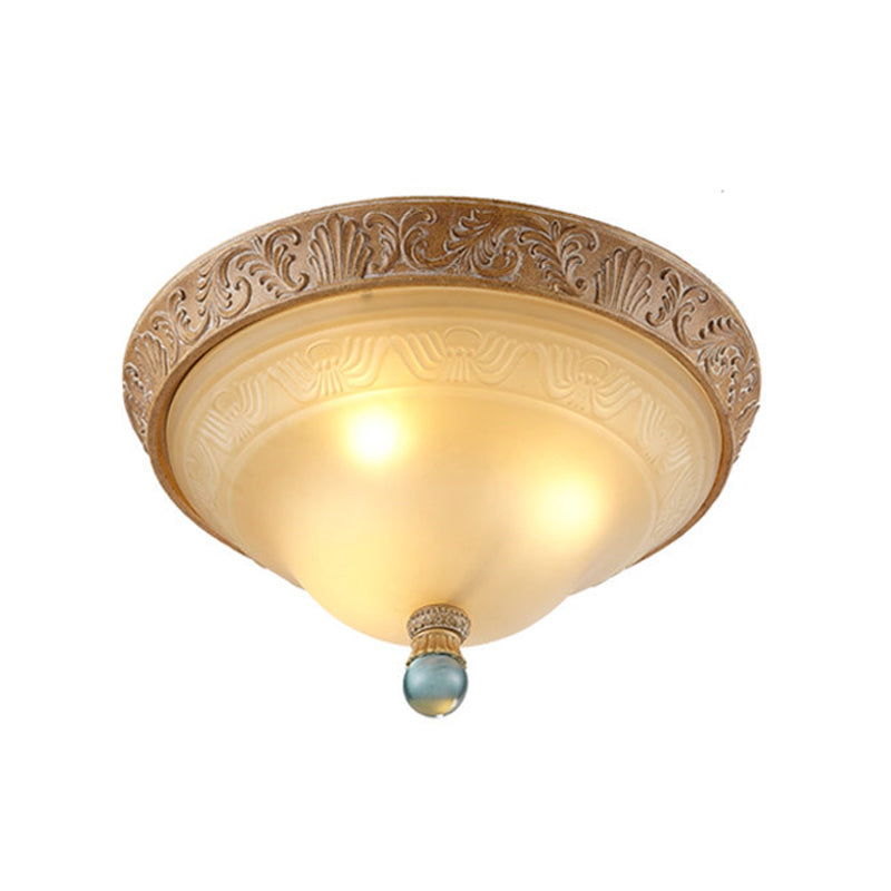 Brown Conical Ceiling Light Fixture Classic Resin 3-Bulb Living Room Flush Mount Lamp Clearhalo 'Ceiling Lights' 'Close To Ceiling Lights' 'Close to ceiling' 'Flush mount' Lighting' 1030506