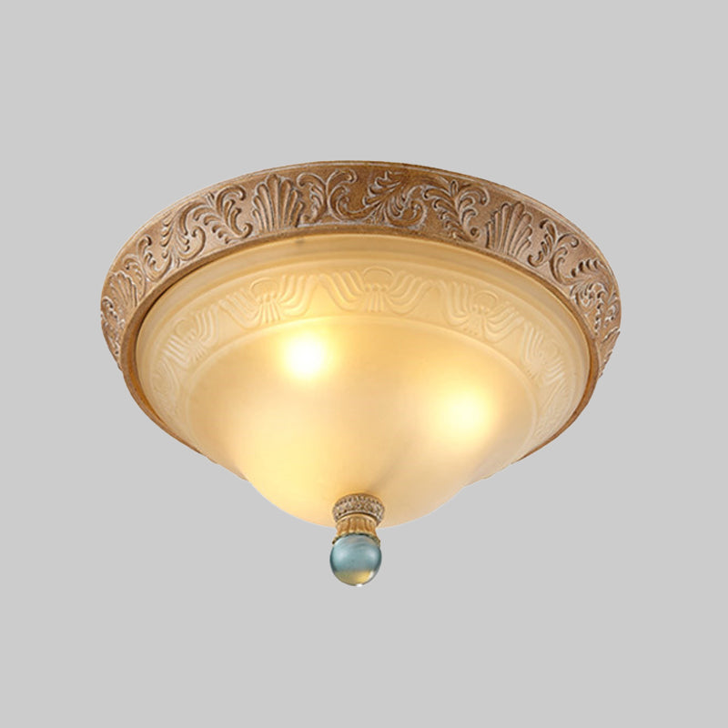 Brown Conical Ceiling Light Fixture Classic Resin 3-Bulb Living Room Flush Mount Lamp Clearhalo 'Ceiling Lights' 'Close To Ceiling Lights' 'Close to ceiling' 'Flush mount' Lighting' 1030507