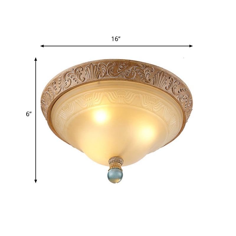 Brown Conical Ceiling Light Fixture Classic Resin 3-Bulb Living Room Flush Mount Lamp Clearhalo 'Ceiling Lights' 'Close To Ceiling Lights' 'Close to ceiling' 'Flush mount' Lighting' 1030508