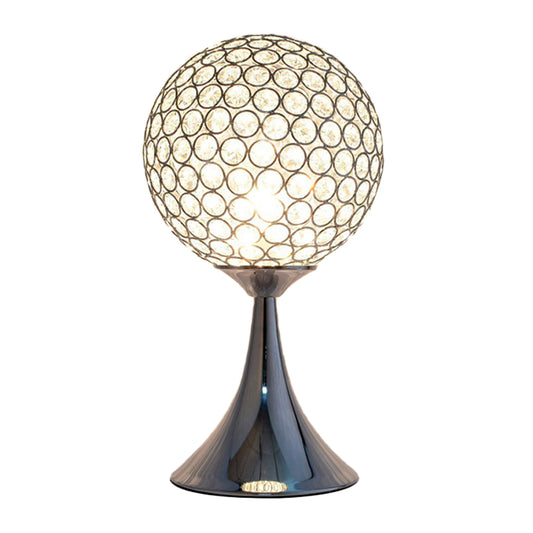 Crystal Embedded Ball Desk Light Modernism Single Chrome Finish Night Table Lamp for Bedroom Clearhalo 'Lamps' 'Table Lamps' Lighting' 1031141