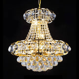 Crystal Raindrop Tapered Ceiling Light Luxury 6-Head Guest Room Pendant Chandelier in Gold Clearhalo 'Ceiling Lights' 'Chandeliers' 'Modern Chandeliers' 'Modern' Lighting' 1031882