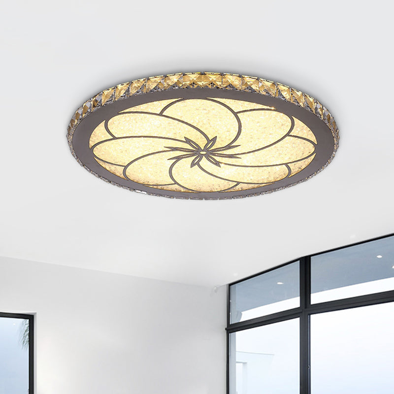 Blossom Flushmount Ceiling Lamp Simple Inserted Crystal LED Lighting Fixture in Chrome Chrome Clearhalo 'Ceiling Lights' 'Close To Ceiling Lights' 'Close to ceiling' 'Flush mount' Lighting' 1032012