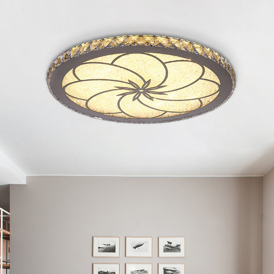 Blossom Flushmount Ceiling Lamp Simple Inserted Crystal LED Lighting Fixture in Chrome Clearhalo 'Ceiling Lights' 'Close To Ceiling Lights' 'Close to ceiling' 'Flush mount' Lighting' 1032013