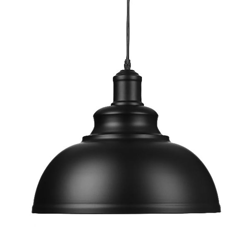 1 Bulb Metal Ceiling Pendant Retro Industrial Black Finish Bowl Shade Living Room Suspension Light Clearhalo 'Art Deco Pendants' 'Black' 'Cast Iron' 'Ceiling Lights' 'Ceramic' 'Crystal' 'Industrial Pendants' 'Industrial' 'Metal' 'Middle Century Pendants' 'Pendant Lights' 'Pendants' 'Rustic Pendants' 'Tiffany' Lighting' 103336