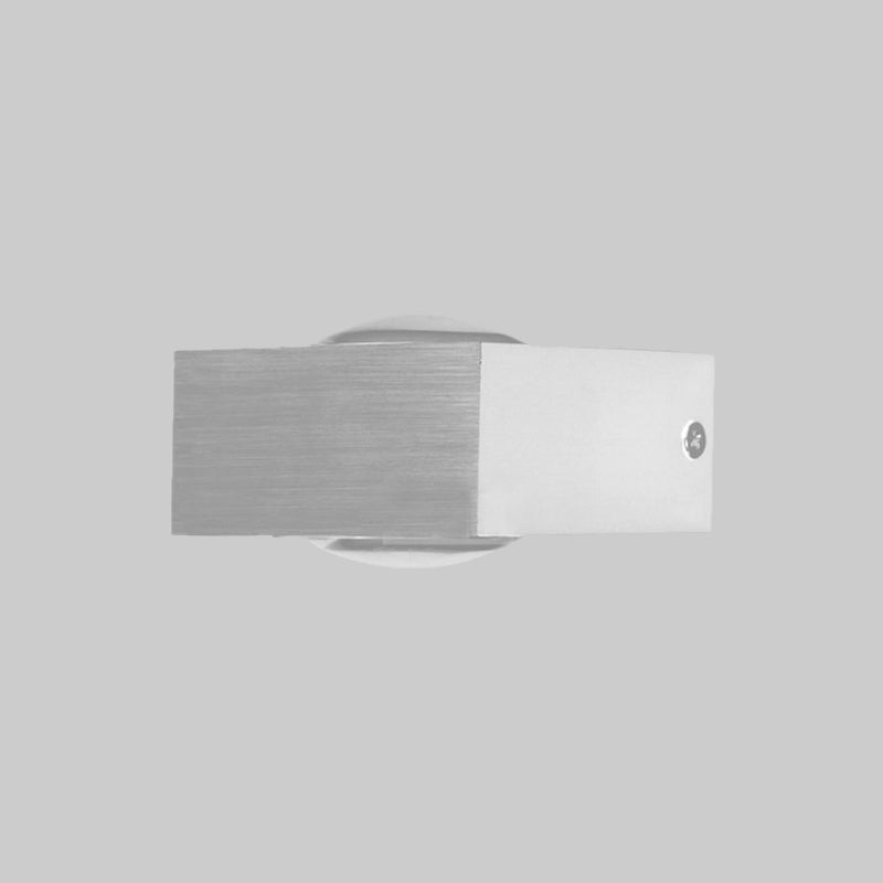 Aluminum Rectangle RGB Wall Lighting Simple Black/Brushed Silver Single/Double-Sided LED Wall Mounted Light for Corridor Clearhalo 'Cast Iron' 'Glass' 'Industrial' 'Modern wall lights' 'Modern' 'Tiffany' 'Traditional wall lights' 'Wall Lamps & Sconces' 'Wall Lights' Lighting' 1033854