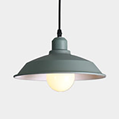 Metallic Pink/Yellow Pendant Light with Barn Lampshade 1 Light Retro Style Hanging Lamp for Bedside Green Clearhalo 'Ceiling Lights' 'Modern Pendants' 'Modern' 'Pendant Lights' 'Pendants' Lighting' 103487