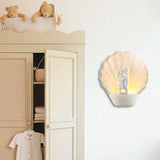 White Couple Wall Light with Shell Romantic Plaster Sconce Lighting in White for Study Room Clearhalo 'Wall Lamps & Sconces' 'Wall Lights' Lighting' 103603