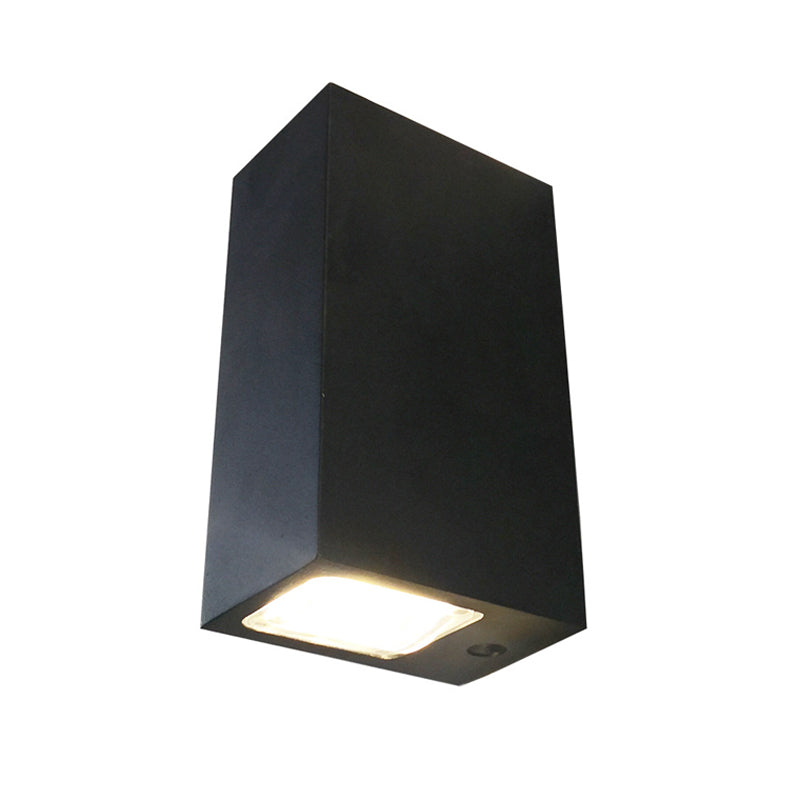 Minimalist LED 2-Sided Wall Lamp Black Rectangle Sconce Lighting with Metal Shade, Blue/Purple/Yellow Light Clearhalo 'Cast Iron' 'Glass' 'Industrial' 'Modern wall lights' 'Modern' 'Tiffany' 'Traditional wall lights' 'Wall Lamps & Sconces' 'Wall Lights' Lighting' 1040861