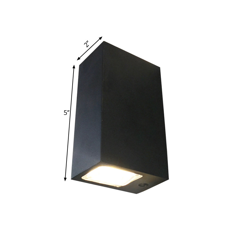 Minimalist LED 2-Sided Wall Lamp Black Rectangle Sconce Lighting with Metal Shade, Blue/Purple/Yellow Light Clearhalo 'Cast Iron' 'Glass' 'Industrial' 'Modern wall lights' 'Modern' 'Tiffany' 'Traditional wall lights' 'Wall Lamps & Sconces' 'Wall Lights' Lighting' 1040862