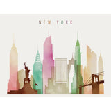 Waterproof New York City Mural Wallpaper Custom-Printed Simple Wall Covering for Guest Room Decoration Clearhalo 'Wall Decor' 'Wall Mural' 1041809