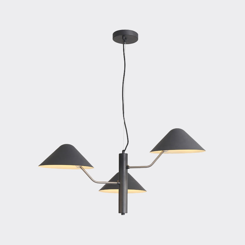 Branch Suspension Light with Metal Cone Shade Postmodern 3/5 Lights Black/White/Green Chandelier Light for Dining Room Clearhalo 'Ceiling Lights' 'Chandeliers' 'Modern Chandeliers' 'Modern' Lighting' 1043953