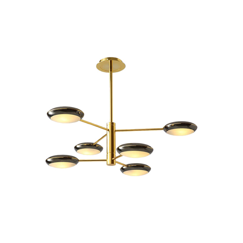 Starburst Chandelier Lighting with Black/Silver Drum Shade Postmodern 3/4/5 Heads Metal Hanging Ceiling Light for Living Room Clearhalo 'Ceiling Lights' 'Chandeliers' 'Modern Chandeliers' 'Modern' Lighting' 1044001