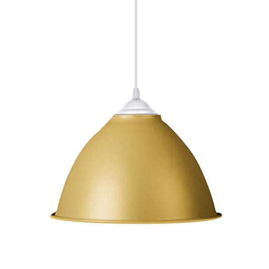 Industrial Dome Shade Pendant Light 1 Light Aluminum Ceiling Fixture in Frosted Green/Yellow for Dining Room Clearhalo 'Ceiling Lights' 'Modern Pendants' 'Modern' 'Pendant Lights' 'Pendants' Lighting' 1044114