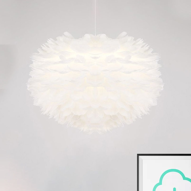 Pendant Light with Shade, Modern Style Feather Ceiling Light Fixture Clearhalo 'Ceiling Lights' 'Modern Pendants' 'Modern' 'Pendant Lights' 'Pendants' Lighting' 1044164